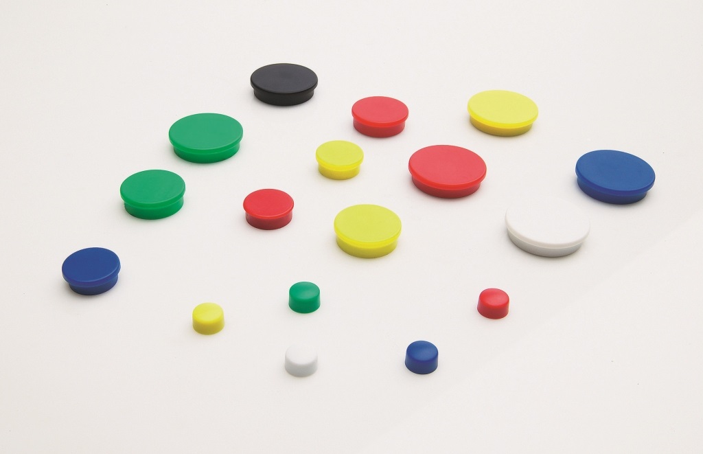 Whitebord accessoires Memomagneten - per set van 10 - 10 mm - meerdere kleuren